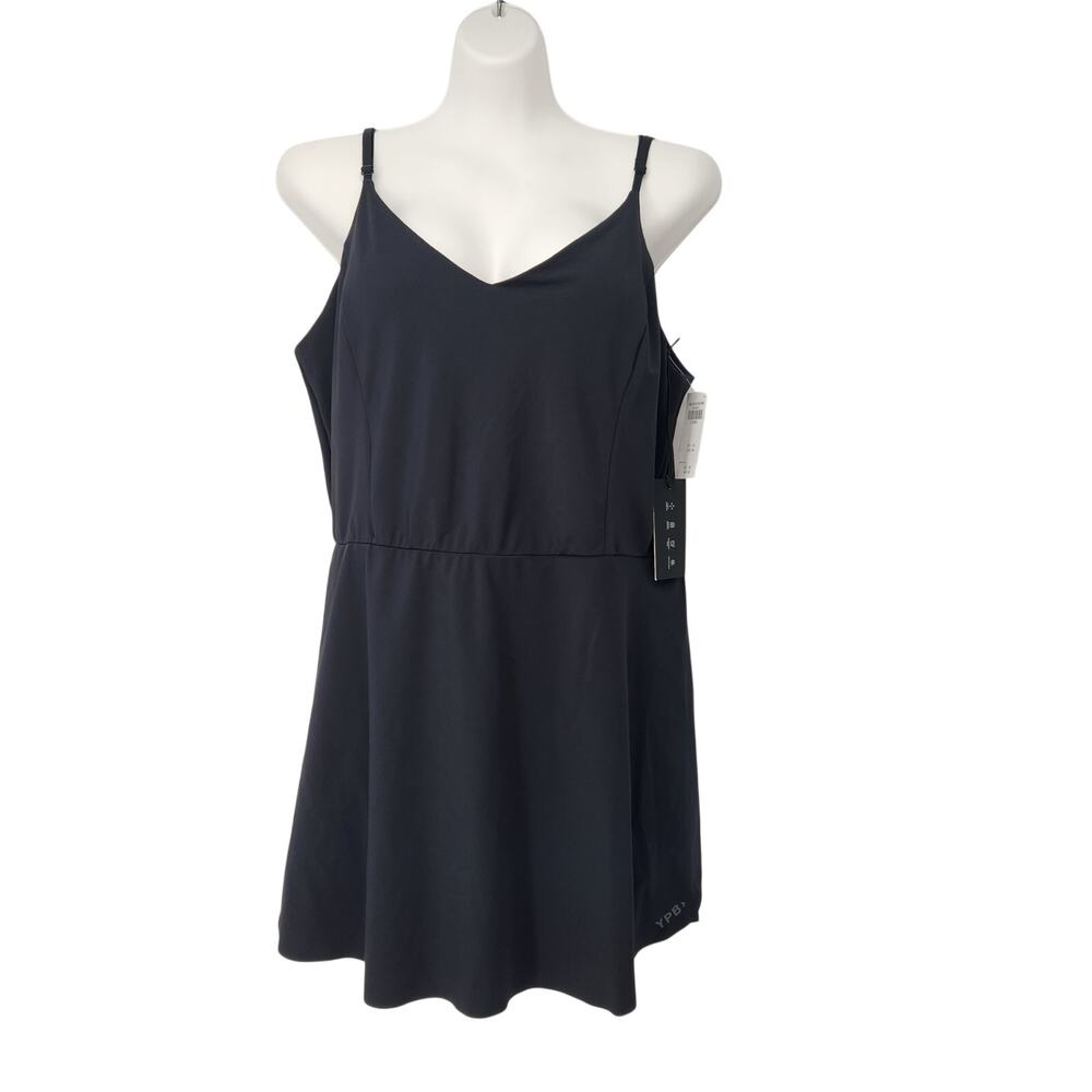 NWT YPB Motion Tek Black Active Flyaway Athletic Sporty Mini Dress Women's XL